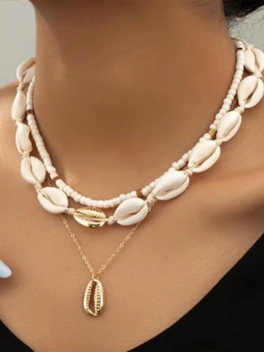 New - Shell Necklace Beach Jewelry for‎ Women Sea Shell Necklace Layered Gold